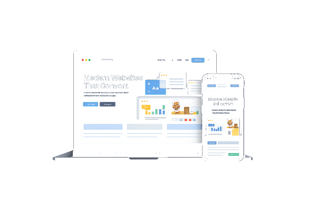 Modern Web Design Showcase Mockup